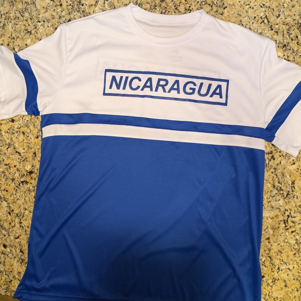 Blue and White Nicaragua Soccer Jersey